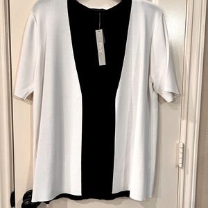 White L PRESTON & YORK cardigan set with blue tank